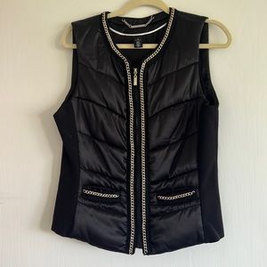 Black vest with gold trim